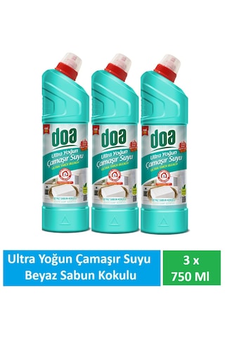 Doa Ultra Çamaşır Suyu Beyaz Sabun Kokulu 3 X 750 Ml 3'lü Set