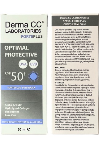 Derma CC Laboratories Forte Plus Leke Karşıtı Kolajen İçerikli Koruyucu Güneş Kremi SPF50+ 50 ML