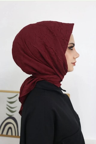 Melodi Scarf Kadın Tesettür Pratik Bambu Kraş Eşarp Bordo Bordo