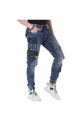 Cd790 Lastikli Kargo Mavi Kot Pantolon Mavi
