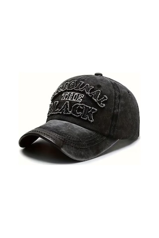 Valkyrie Original The Black Nakışlı Unisex Beyzbol Şapkası Vintage Eskitme Pamuk Ayarlanır Siyah