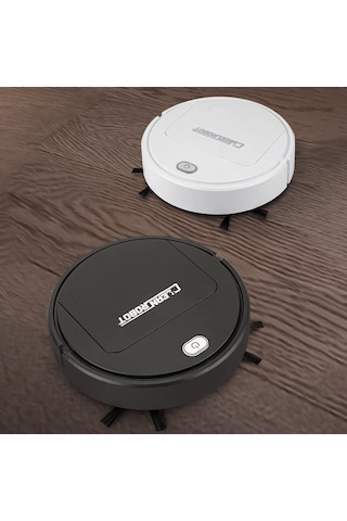 Moveevo Siyah Süper Ince 3'lü İşlevli Robot Süpürge: Güçlü Emme, Pet Tüyü Temizliği, Sessiz Çalışma İle Ahşap, Mermer Zeminler İçin Siyah