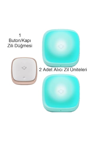 Kablosuz Kapı Zili Seti Ip44 Su Geçirmez, 2 Alıcı, 38 Melodi, Kolay Montaj, 433mhz