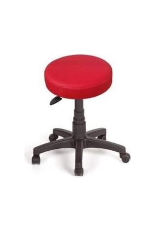 Depolife Silinebilir Deri Döşeme Konforlu Ofis Büro Bilgiyayar Taburesi Tekerlekli Tabure Eczane Hastahane Kırmız Genel