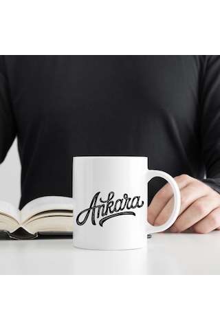 Ankara Yazılı Tasarım Kupa Bardak Şehir Temalı Hediyelik Beyaz