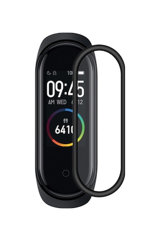Xiaomi Mi Band 6-Mi Band 5 3D Kavisli Full Kaplama Koruyucu (363464359)-Siyah