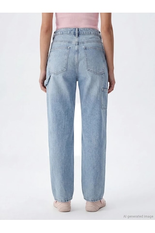 Lc Waikiki Mavi Baggy Fit Kadın Jean Pantolon