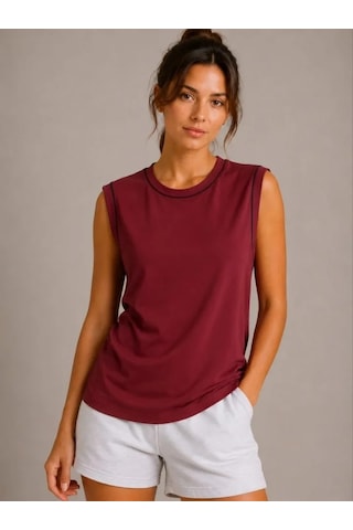Valensdesign 3 Lü Kolsuz Sporcu Atlet Seti Yazlık Bisiklet Yaka - Siyah, Bordo, Hardal Çok Renkli