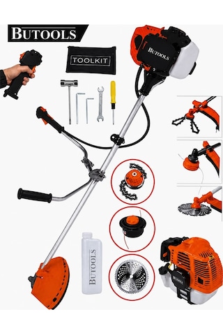 Butools BS-25 Yan Tipi Benzinli Motorlu Ot Çalı Tırpanı Çim Biçme Makinesi Tırpan