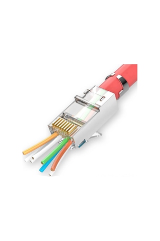 Cat7 Cat6A EZ Yeni Nesil RJ45 Delikli Metal Konnektör - 100 Adet