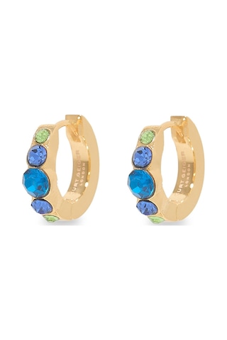 Gem Huggie Hoops 1.5x1.5 Cm Renkli Küçük Halka Küpeler, Şık Ve Zarif Tasarım Mavi