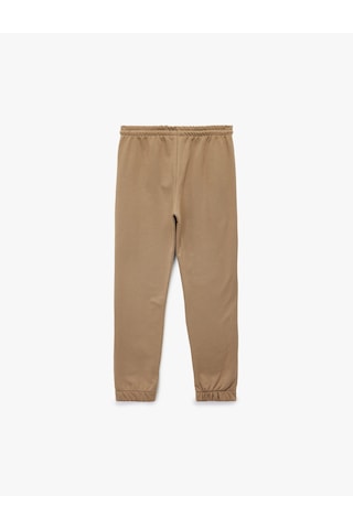 Koton Jogger Eşofman Altı Beli Bağlamalı Baskı Detaylı Kahverengi 7wkb40016tk Kahve
