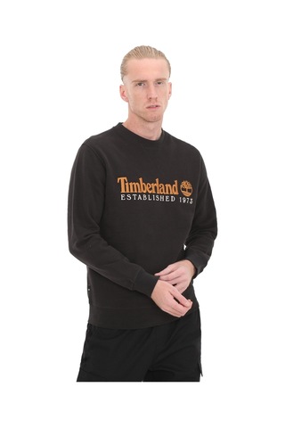 B0a65dd0011-r Timberland Embroidery Logo Brush Back Crew Neck Erkek Sweatshirt Siyah