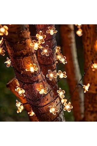 Konyax Solar 5m 50 Led Papatya Gün Işığı 8 Fonksiyonlu Renkli
