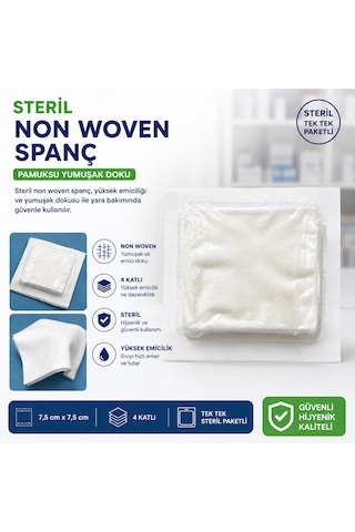 Nova Steril Kompres 7,5cm 7,5cm 4 Katlı 5'li 12 Paket