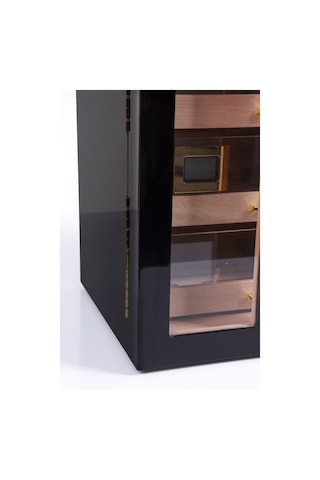 Premiumquality Santa Rosa Siyah 4 Çekmeceli Sedir Humidor Puro Kutusu