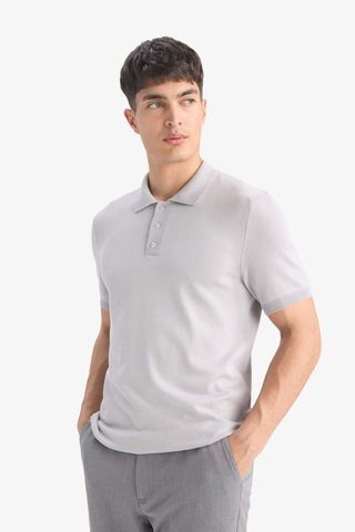 DeFacto Standart Fit Polo Yaka Kısa Kollu Triko Tişört E3241AX25SPGR192