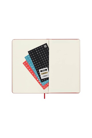 Moleskine 12 Ay Haftalık Ajanda L Boy 13x21 Cm Sert Kapak Kızıl Kırmızı Kırmızı