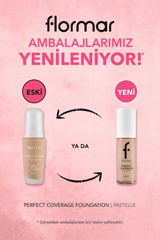 Flormar Perfect Coverage Yoğun Kapatıcı Su Bazlı Fondöten (Sıcak Alt Ton) -101 Pastelle -8682536058148