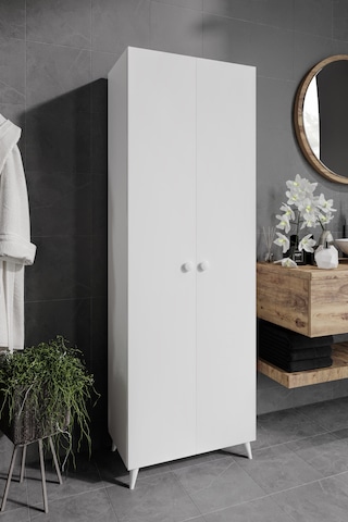 2 Kapaklı 5 Bölmeli Geniş Çok Amaçlı Banyo Dolabı - Tamamı 1. Kalite Mdf Desensiz