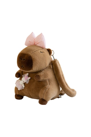 Homyl Capybara Sırt Çantası Günlük Sevimli Omuz Alışveriş Pembe Fiyonk
