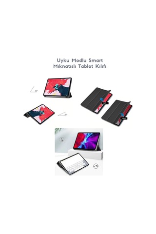 Xiaomi Uyumlu Mi Pad 5 Pro Kılıf Seti Smart Uyku Modlu Tablet Kılıfı + Ekran Koruyucu + Kalem