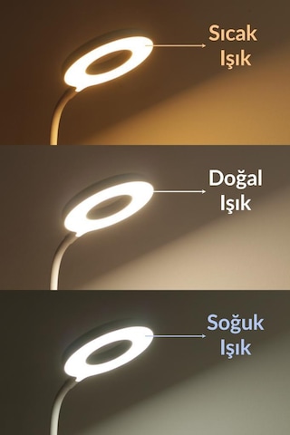 Telvesse 3 Renk 24 Led Telefon Standlı Şarjlı Dokunmatik Masa Lambası