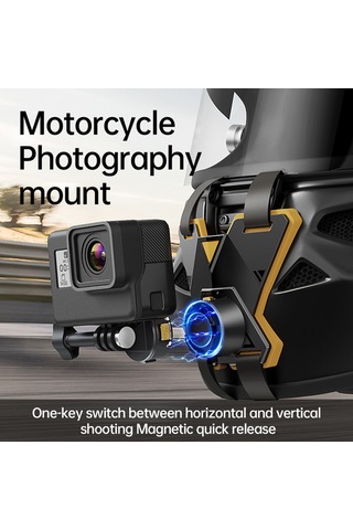 Ximistore9 Motosiklet Kaskı Çene Kayışı: Gopro Manyetik Tabanlı Hareket Kamerası Tutucu, Hızlı Kurulum, Açı Ayarlı, Tüm Kasklara Uyumlu Çok Renkli