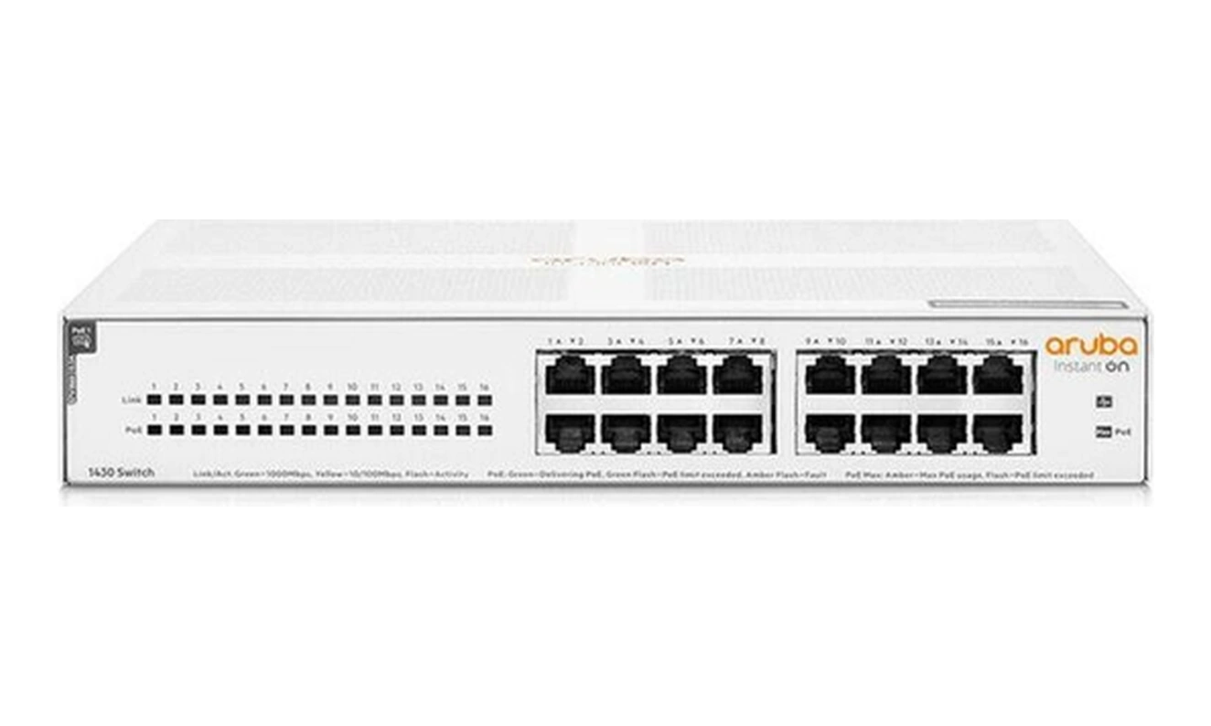 Aruba Instant On, R8r48a, 1430-16g, 16port, Gigabit, Poe 124w, Yönetilemez, Masaüstü Switch-115076
