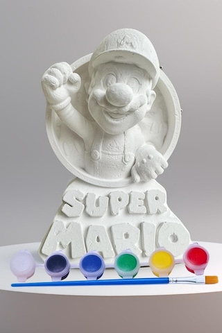 Super Mario 15 Cm Boyunda Beton/taş/figür/büst Boyama Seti-çocuk Boyama Etkinliği