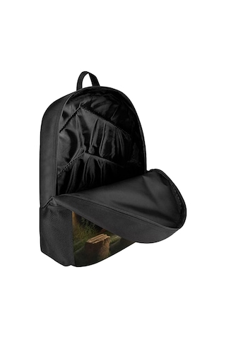 Okul Çocukları İçin Hayvan Desenli Sırt Çantaları Erkek Kız Çocukları İçin Sırt Çantası Cepli Panda Bambu Siyah