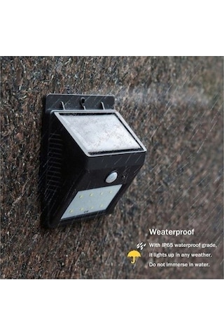 20 Led 3 Mod Hareket Sensörlü Güneş Enerjili Solar Duvar Lambası