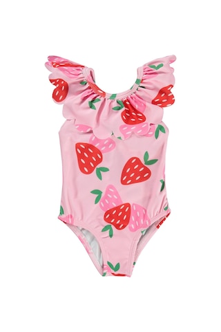 Civil Girls Çilek Baskılı 2-12 Yaş Mayo Set - Pembe