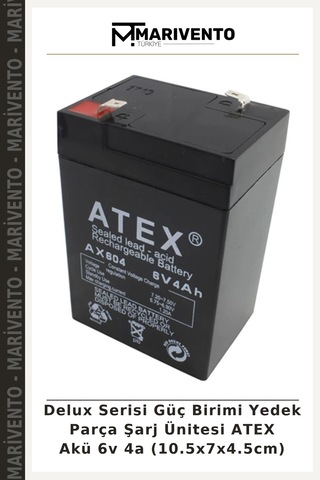 Delux Serisi Güç Birimi Yedek Parça Şarj Ünitesi Atex Akü 6v 4a 10.5x7x4.5cm