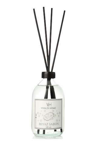 Vivaldi Home Beyaz Sabun Çubuklu Oda Kokusu Esansiyel Uçucu Yağ 100 ML