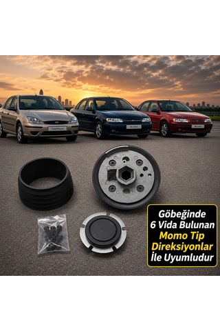 Focus 1-2 , Mondeo , Mondial Uyumlu Sabit Spor Direksiyon Göbeği Momo Tip Karma