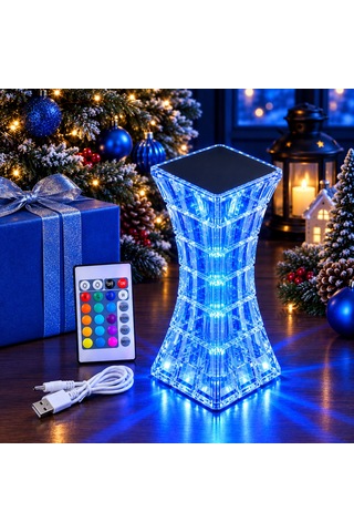 Vıp Yüksek Kalite Renk Değiştiren Kristal Masa Lambası Usb Totch Lamp Kumandalı Yılbaşı Işıkları Renkli