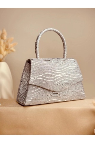 Elora Atelier Elora Liora Dalga Desenli Gümüş Simli Çanta Çok Renkli
