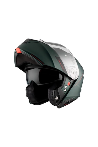 Mt Genesis Sv Solid A6 Mat Yeşil Çene Açılır Kask Yeşil