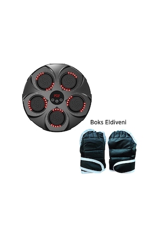 Ritimli Kum Torbası Boks Makinesi -akıllı Boks Egzersiz Aleti - Müzikli Boks Hedefi Siyah