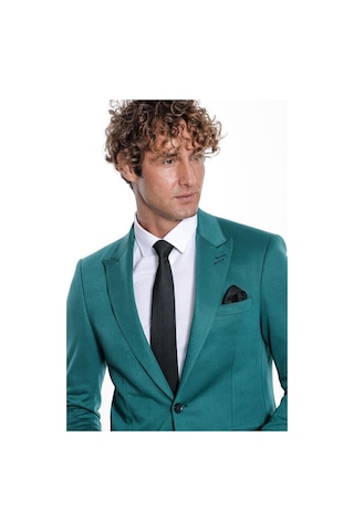 Wessi Pamuk Slim Fit Desensiz Yeşil Erkek Ceket 001