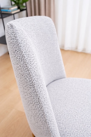 Mutfak Sandalye Kılıfı-büyük Oval Likral Kum Desen Yıkanabilir Lastikli Sandalye Örtüsü Chair Cover Taş - Gri