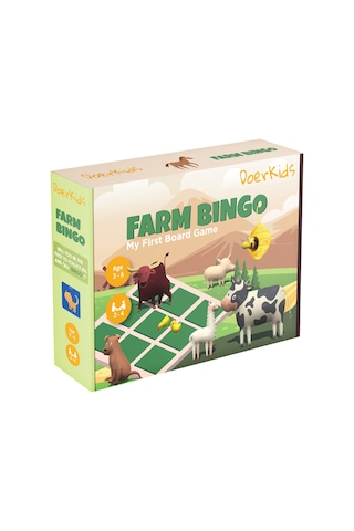DoerKids Tombala - Çiftlik Temalı Çocuk Tombalası 2 - 6 Yaş Farm Bingo