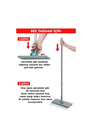 Smarter Yeni Şip Şak Mop Otomatik El Değmeden Tüm Bezlerle Uyumlu Temizlik Seti Paspas Genel