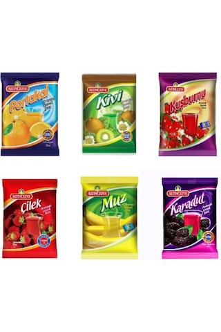 Altıncezve Portakal Kivi Kuşburnu Çilek Muz Karadut İçecek Tozu 6'lı 250 G Altıncezve Portakal Kivi Kuşburnu Çilek Muz Karadut İçecek Tozu 6'lı 250 G