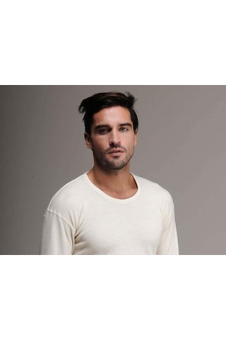 Hasyün %100 Yün Erkek Uzun Kollu Bisiklet Yaka Woolmark Sertifika