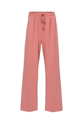 Quzu Beli Lastikli Bol Paça Pantolon Pudra