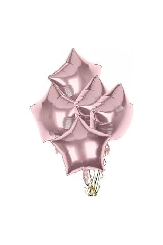 5 Li Yıldız Folyo Rose Gold Balon Süsleme Seti 18 Inç 45 Cm 5 Ade Karışık Renkli