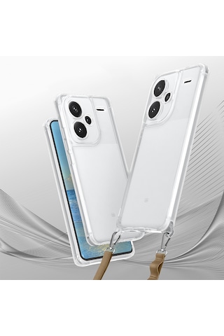 Xiaomi Redmi Note 13 Pro Plus 5g Uyumlu Kılıf Airbagli Takılabilir Askı Aparatlı Zore Snap Silikon K Şeffaf