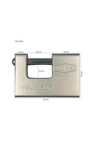 Yuma Kayar Milli Döküm Asma Kilit 80 Mm YM1080-R
